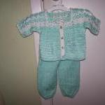 Green And White Baby Set