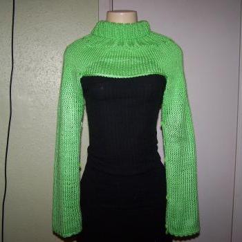 Hand Knitted Green Bolero(..